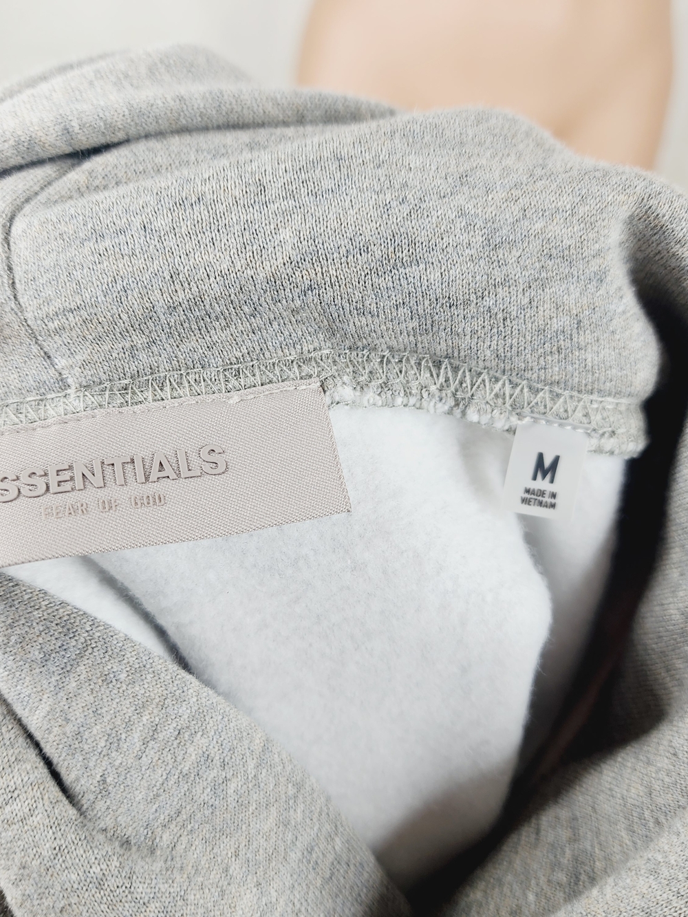 ESSENTIALS Men’s Grey Hoodie Sweatshirt - Picture 8 of 9